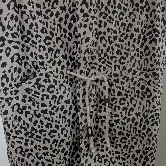 Ashley Mason Sleeveless Safari Vest | Tan Black Leopard Print Zip Front Large - Picture 9 of 16